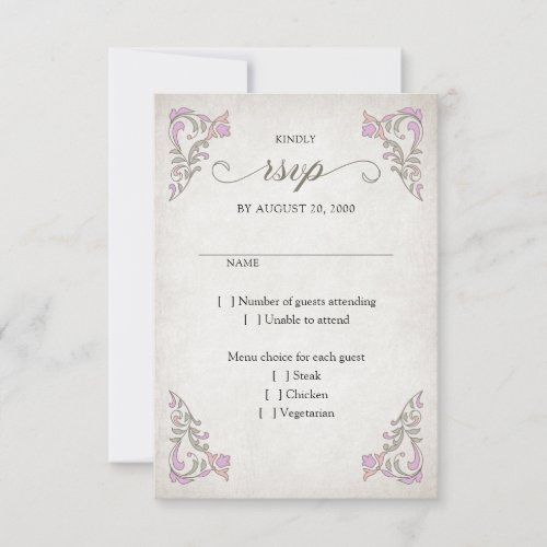 Vintage Library Book Story Fairy Tale Wedding RSVP Card