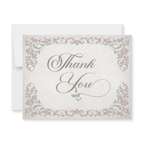 Vintage Library Book Story Fairy Tale Wedding Thank You Card