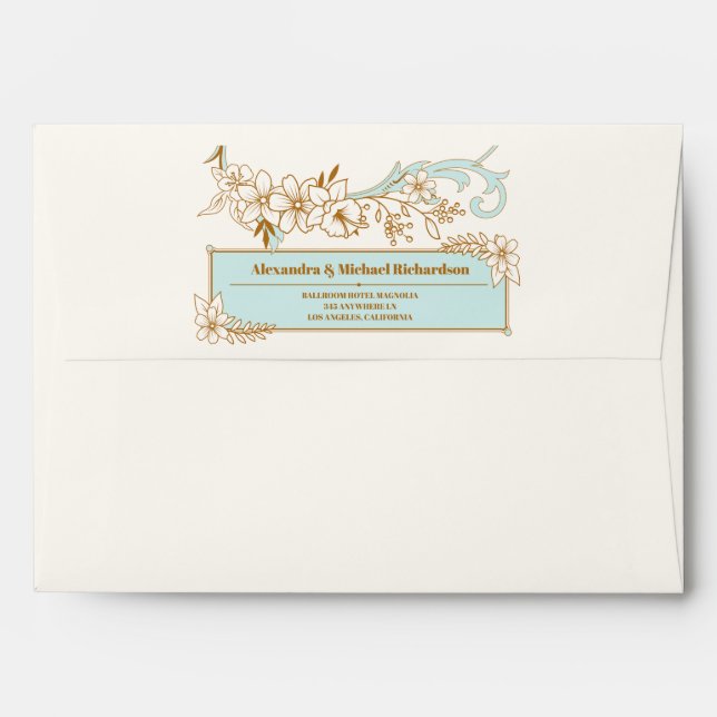 Vintage Library Book Wedding Envelope (Back (Top Flap))