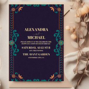Vintage Library Book Wedding Invitation