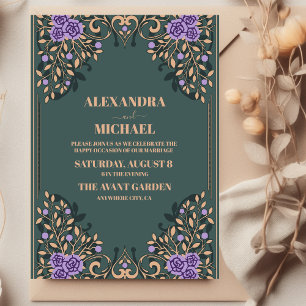 Vintage Library Book Wedding Invitation