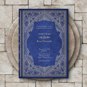Vintage Library Book Wedding Invitation