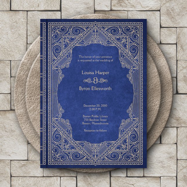 Vintage Library Book Wedding Invitation (Creator Uploaded)