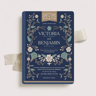 Vintage Library Book Wedding Invite