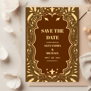 Vintage Library Book Wedding Save The Date