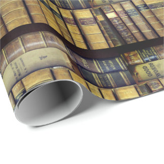 Vintage Library Books Wrapping Paper