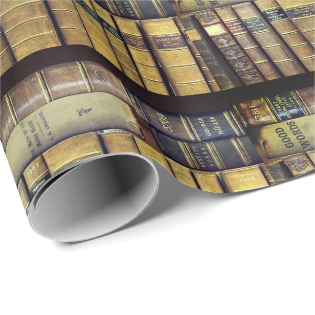 Vintage Library Books Wrapping Paper (Roll Corner)