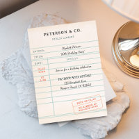Vintage Library Card Book Lover Bookish Birthday
