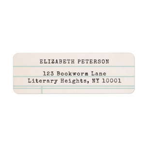 Vintage Library Card Book Themed Return Address Label