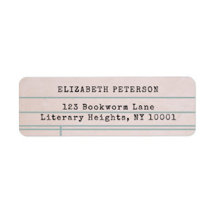 Vintage Library Card Bookish Book Return Address Label