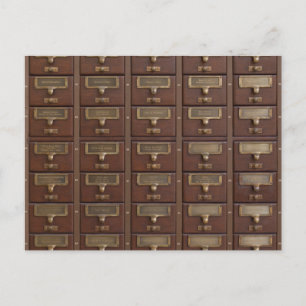 Vintage Library Card Catalog Drawers