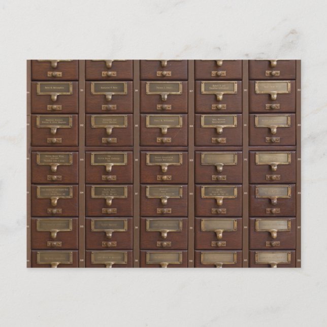 Vintage Library Card Catalog Drawers (Front)
