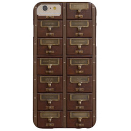 Vintage Library Card Catalog Drawers Barely There iPhone 6 Plus Case