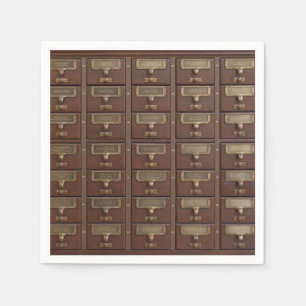 Vintage Library Card Catalog Drawers Napkins