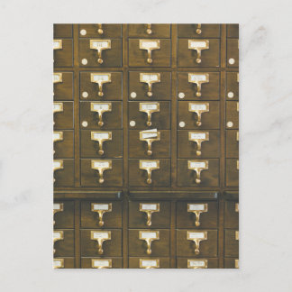 Vintage library card catalog drawers photo