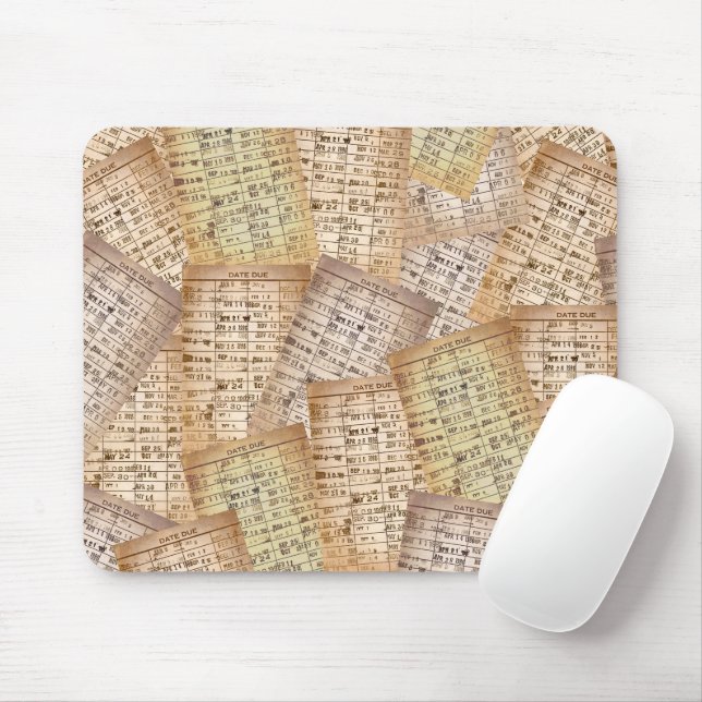Vintage Library Card Collection  Mouse Pad (With Mouse)