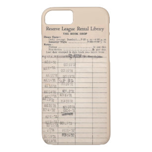 vintage library card iphone case