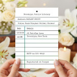 Vintage Library Card "New Chapter" Bridal Shower<br><div class="desc">Celebrate the bride-to-be with this charming "A New Chapter" bridal shower invitation, styled like a vintage library checkout card. Perfect for book lovers, teachers, librarians, or anyone starting a new story in life, this literary-themed design features a nostalgic library card layout with customizable text fields. With a soft vintage feel...</div>