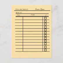 "vintage library card notes-personalized