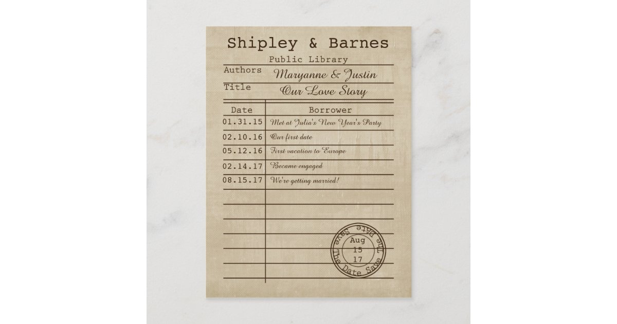 vintage library card