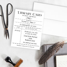 Vintage Library Card Wedding Save the Date