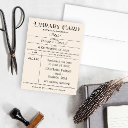 Vintage Library Card Wedding Save the Date