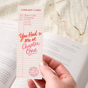Vintage Library Card - You Had Me At Chapter One Bookmarks
