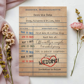 Vintage Library Checkout Card Style Wedding