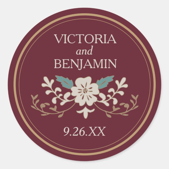 Vintage Library Classic Round Sticker (Front)