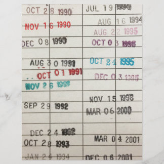 Vintage Library Due Date Cards