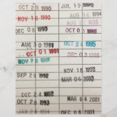 Vintage Library Due Date Cards (Front)