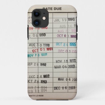 Vintage Library Due Date Cards Iphone 11 Case by boristudio at Zazzle