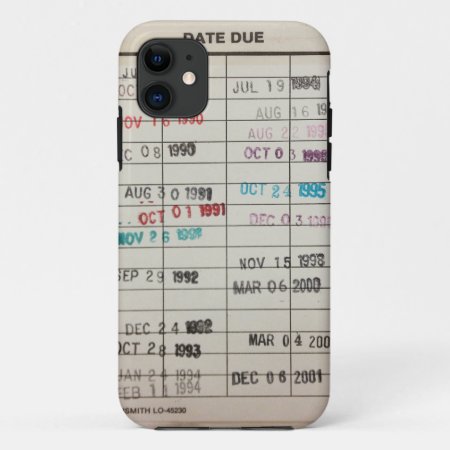 Vintage Library Due Date Cards Iphone 11 Case