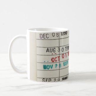 Vintage Library Due Date Cards Coffee Mug