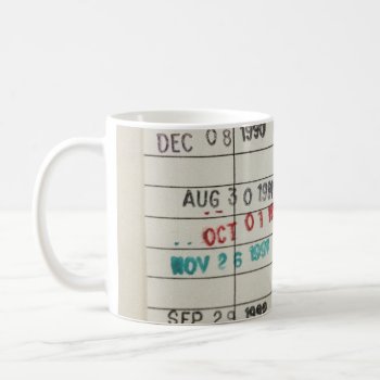 Vintage Library Due Date Cards Coffee Mug by boristudio at Zazzle