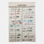Vintage Library Due Date Cards Kitchen Towel at Zazzle