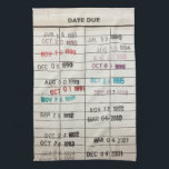 Vintage Library Due Date Cards Kitchen Towel<br><div class="desc">Vintage Library Due Date Cards</div>