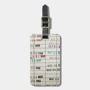 Vintage Library Due Date Cards Luggage Tag