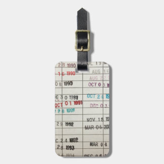 Vintage Library Due Date Cards Luggage Tag