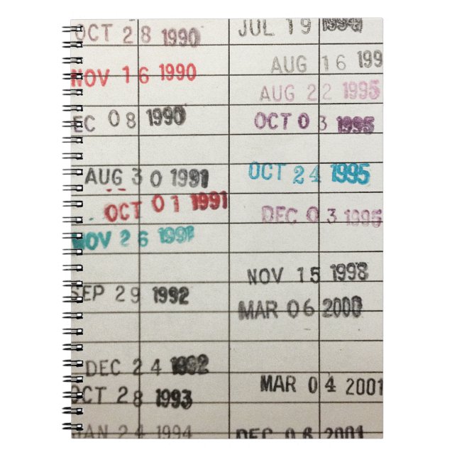 Vintage Library Due Date Cards Notebook (Front)