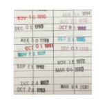 Vintage Library Due Date Cards Notepad at Zazzle