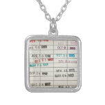 Vintage Library Due Date Cards Silver Plated Necklace at Zazzle