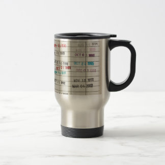 Vintage Library Due Date Cards Travel Mug