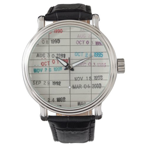 Vintage Library Due Date Cards Watches
