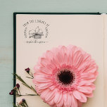 Vintage Library Elegant Custom Name Books Rubber Stamp<br><div class="desc">Create your own amazing book stamp using our gorgeous vintage round template "from the library of". This is an excellent choice to personalize your library books! The design features a round shape with elegant hand-drawn leaves and hand-written typography. In the center, there is a beautiful vintage hand-drawn image of books...</div>