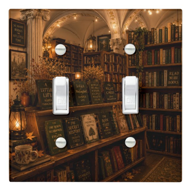 Vintage Library Light Switch Cover (In Situ)
