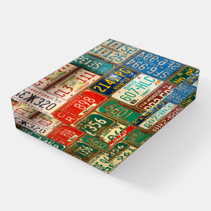 Vintage License Plate Collection Paperweight