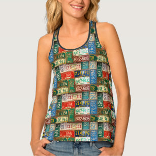 Vintage License Plate Collection Tank Top