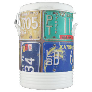 Vintage License Plates Beverage Cooler