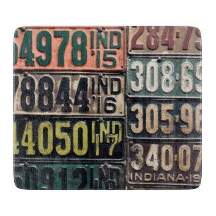 Vintage License Plates Cutting Board
